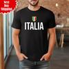 Italian Football T Shirt Retro Printed Italia Flag Badge World Cup Men's Tee Top