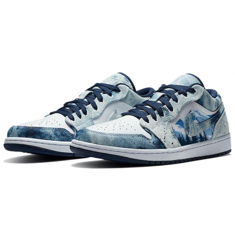 Jordan Кроссовки Air Jordan 1 Vintage Баскетбольные Мужские Низкие Синий/Белый CZ8455-100(Команда56-)