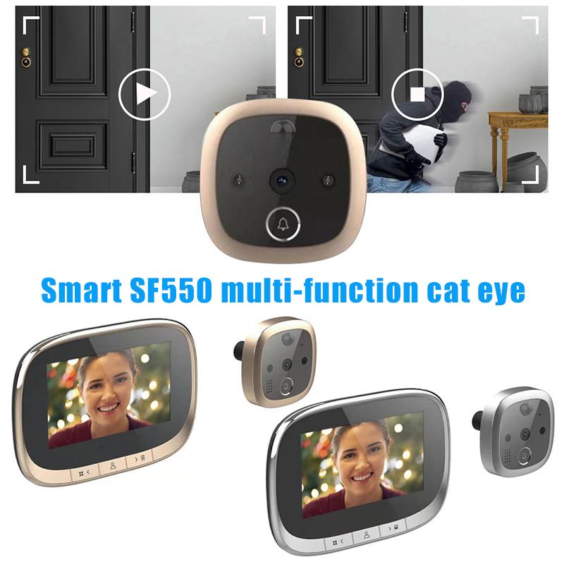 4.3 Inch LCD Color Screen Digital Doorbell 120 Degree Electronic Peephole Door Camera Viewer PIR Night Vision Outdoor Door BellAA
