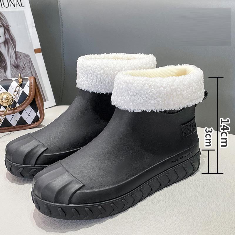 Модные женские дождевые туфли, водонепроницаемые нескользящие резиновые сапоги, резиновые сапоги по щиколотку, водонепроницаемая резиновая обувь, садовые галоши, размер 36-41