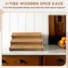 Solid Wooden 3-Tier Spice Rack Space-Saving Seasoning Organizer Spice Jar Storage Set  Restaurant
