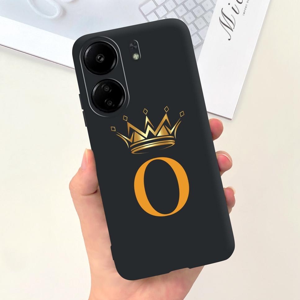 Новый чехол для Redmi 13C 4G, модный дизайн, буква, цветок, роскошная корона, мягкая силиконовая задняя крышка, для телефона Xiaomi Redmi13C 13 C