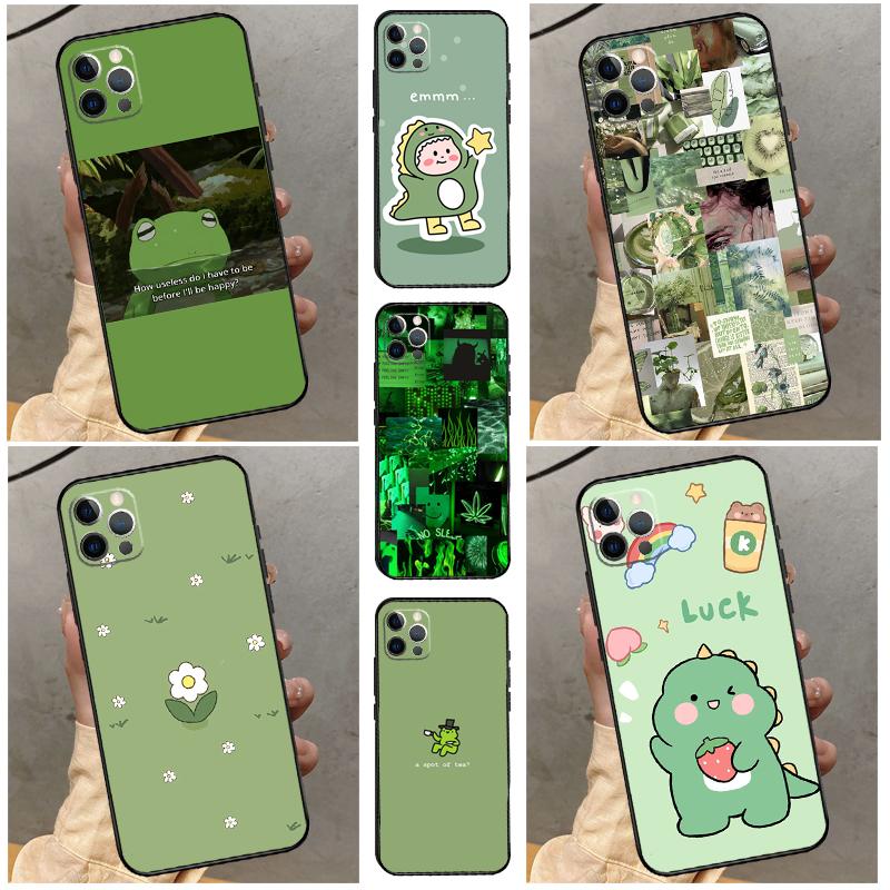 Зеленый эстетичный Чехол Для Oppo A80 A60 A40 A17 A57 A77 A74 A54 A94 A78 A98 A18 A38 A58 A96 A76 A16 A15 A5 Pro
