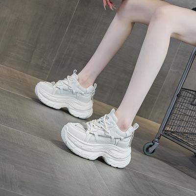 Корейская версия женских кроссовок-папы 2025 весна новая повседневная модная спортивная обувь интернет-знаменитости, поп-борд, полоска для тренировок, маленькие женские туфли, тренд