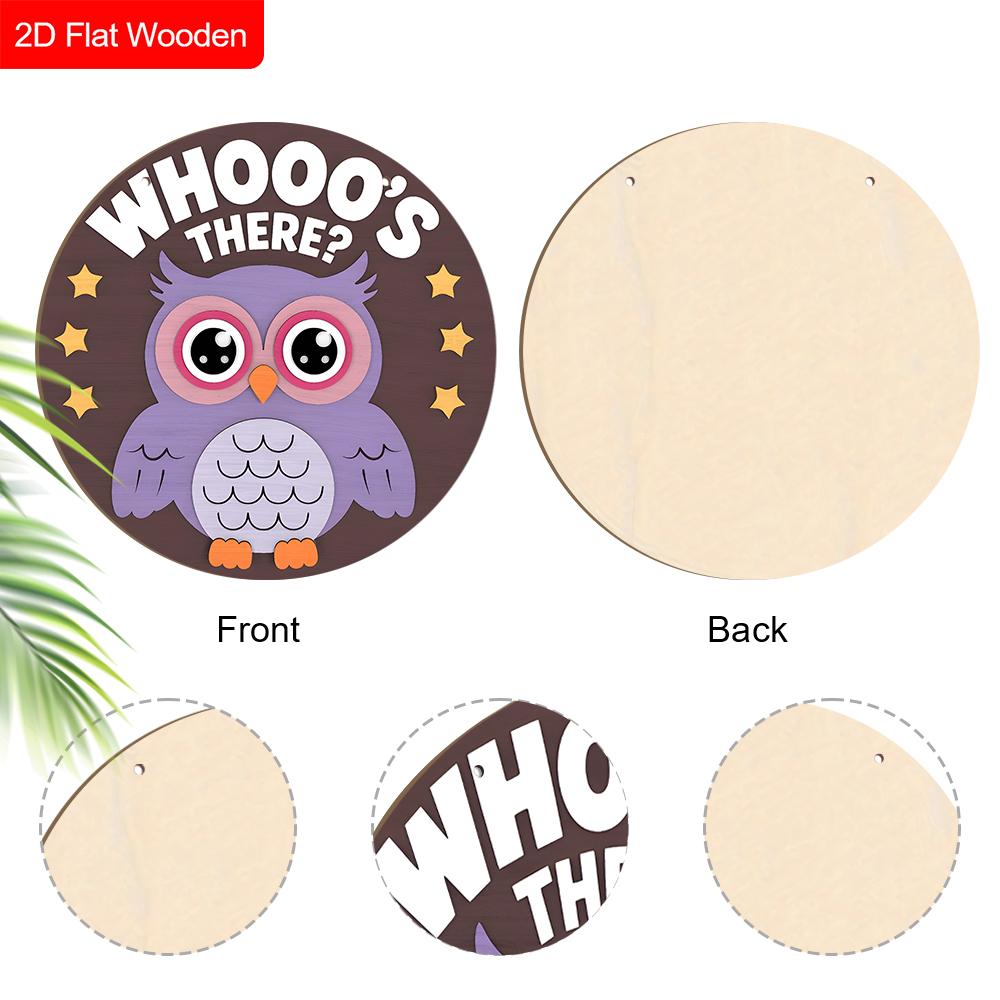 Funny Wooden Sign with Adorable Owls Pattern, Unique Decorative Plaques & Signs for Front Door, Wall Hanging Decor, Ideal Gift for Friend & Family