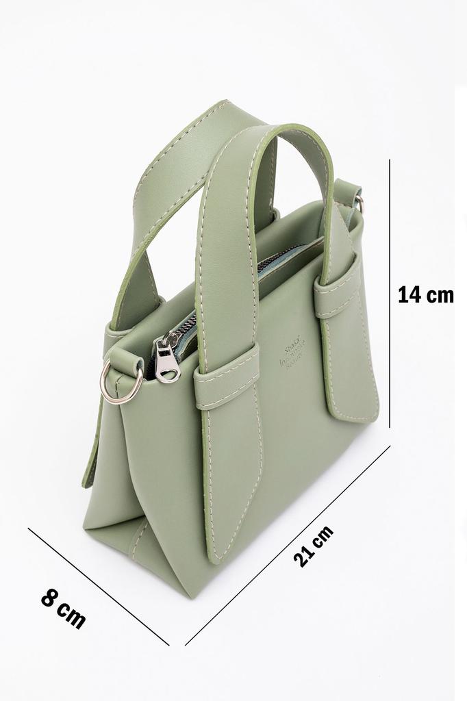 Women's Stylish and Useful Shoulder Bag Black Shk60 Artificial Leather Single Compartment Double Handle Hand and Cross Shoulder Bag L:14W:21W:8 Cm