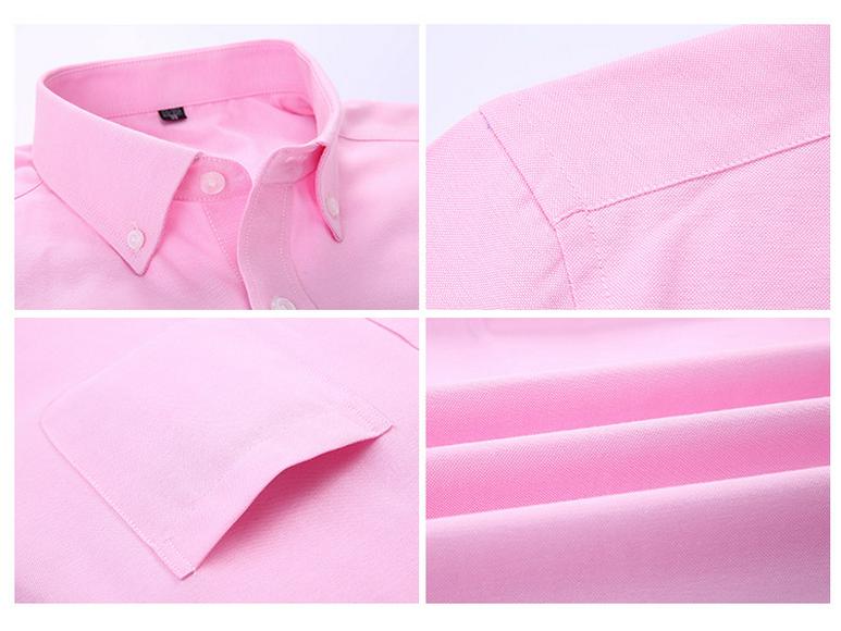 Мужская однотонная рубашка Оксфорд с коротким рукавом на весну и лето