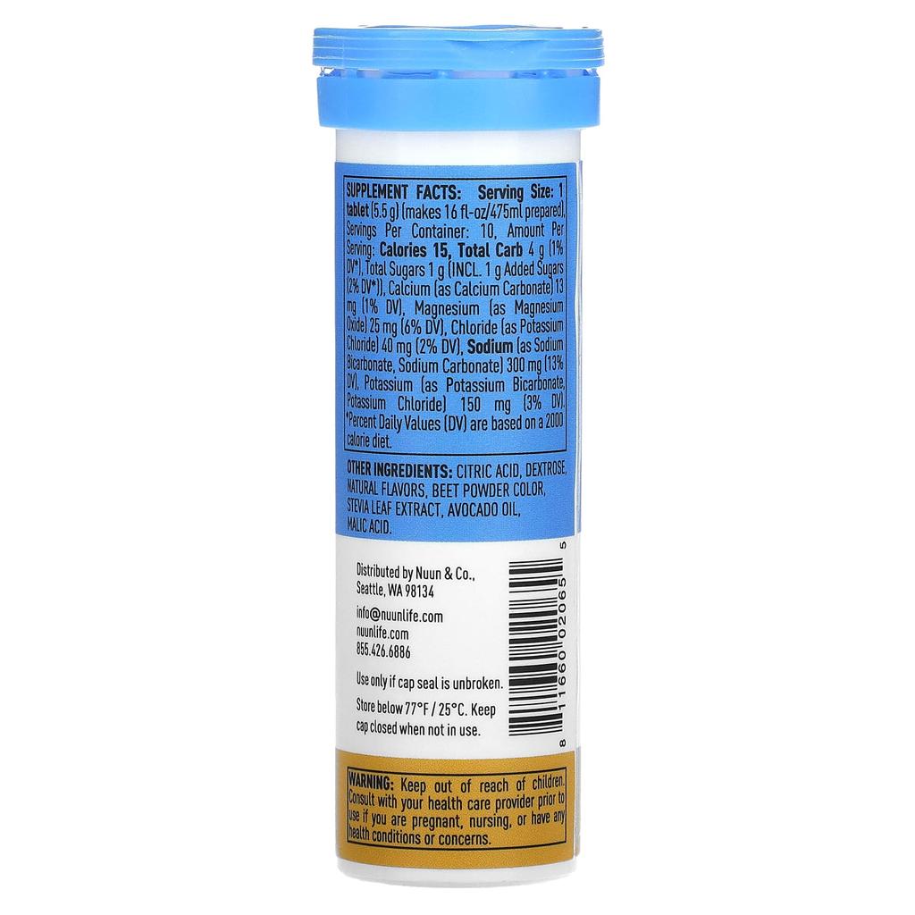 Nuun Hydration, Sports, Electrolyte Effervescent Tablet Supplement, Orange, 10 Tablets