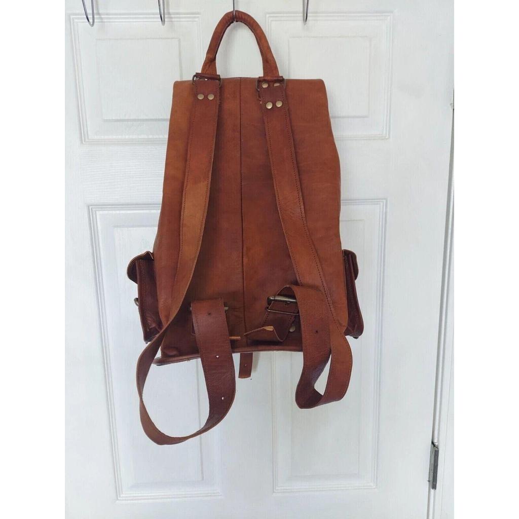 Натуральный рюкзак для ноутбука, спортивная сумка из козьей кожи, большой мужской винтажный рюкзак для путешествий