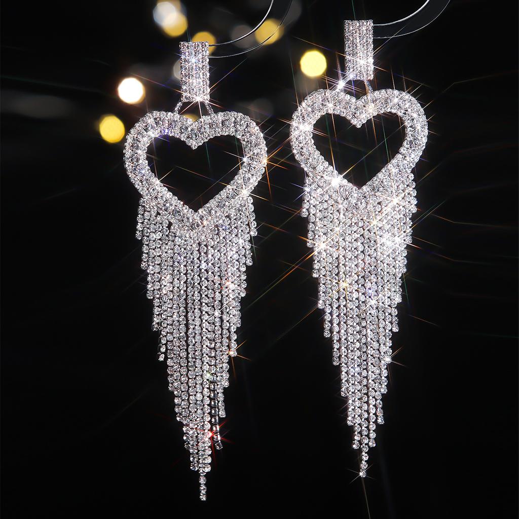 Heavy Industry Luxury Long Fringed Love Earrings