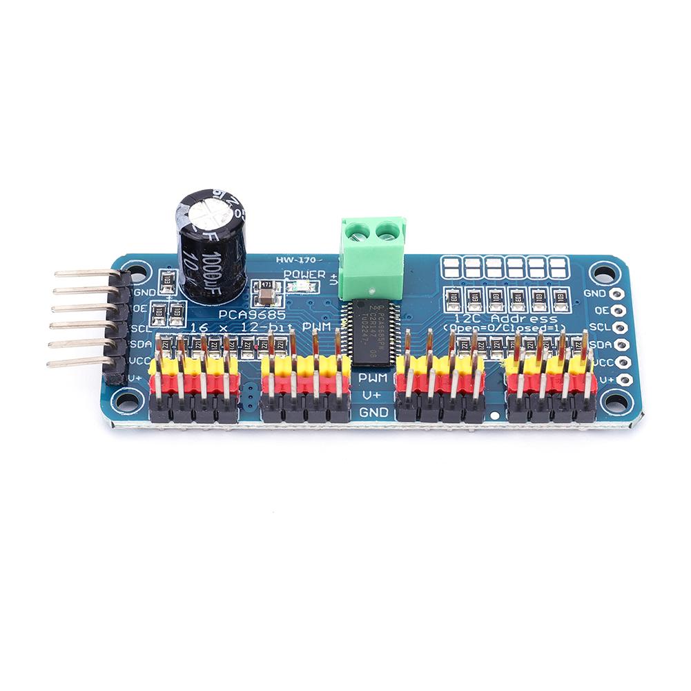 PCA9685 PWM Servo Driver Board IIC Interface 16 Channel 12-Bit PWM Servo Motor Driver Board Controller for Arduino Robot