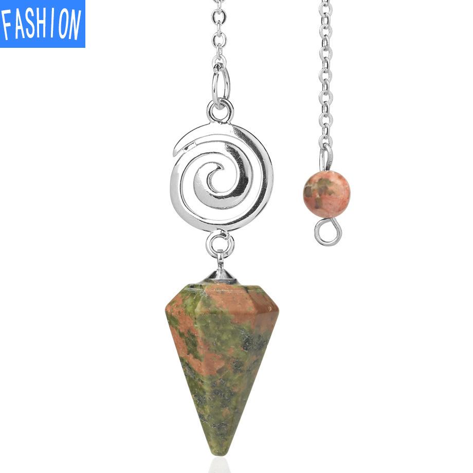 Crystal Pendulum for Exploration Shuttle Spirit Cone Pendulum Spiral Crystal Stone Quartz Pendant Healing Pendulum