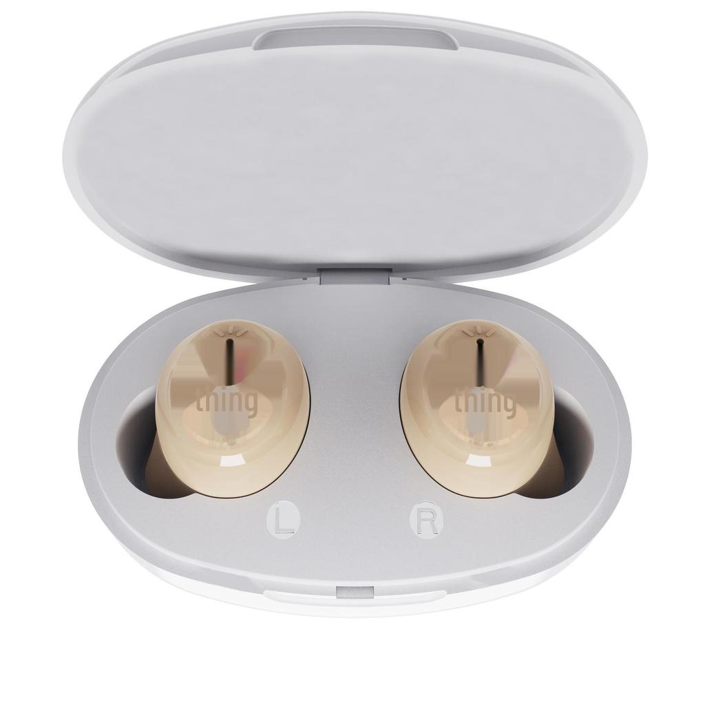 Слуховой аппарат TWS с цифровым дисплеем: Портативный внутриушной усилитель звука для пожилых людей с зарядным чехлом.