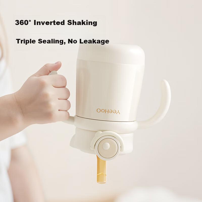 YEEHOO Children Insulated Water Bottle Baby Thermos 316L Stainless Steel Straw Cup Outdoor Bottle