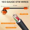 30 Amp To 110 Volt RV Adapter Cord With LED Power Indicator, NEMA 5-15P To NEMA L5-30R 110 Volt RV Adapter 90° With Upgraded Grip Handle,10/3 Gauge