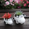2 шт., смоляной горшок в форме коровы, горшок для суккулентов в виде животных, настольное украшение, цветочный горшок в виде мультяшной коровы для мини-растений, цветок кактуса