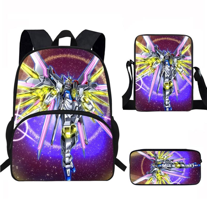 Kids School Backpack Set With Printed Cartoon Design - Lightweight Ergonomic Dual-Shoulder Bag Pencil Case Crossbody