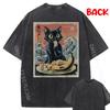 Banana Cat Kitten Japanese Graphic Tee Shirt Camisetas De Hombre Cool Vintage T Shirts Women Anime Funny