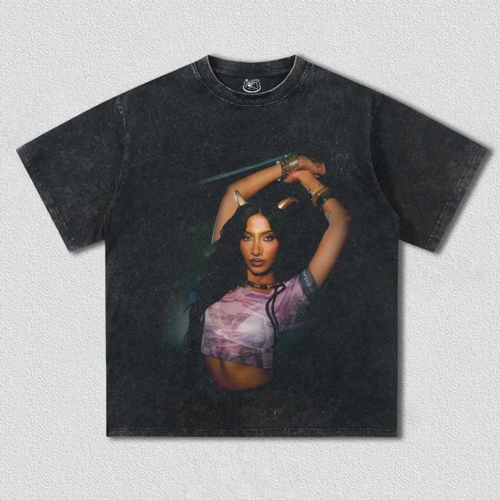 Unisex Women New Streetwear Harajuku Wind Tee KATSEYE Vintage Fashion Washed Graphic Print T-shirts Unisex Women Cotton Oversized Tops
