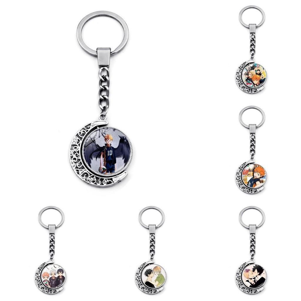 Аниме Хайкю Брелок Вращающийся Кулон Луна Металл Цинковый Сплав Аксессуар для Ключей для Рюкзаков