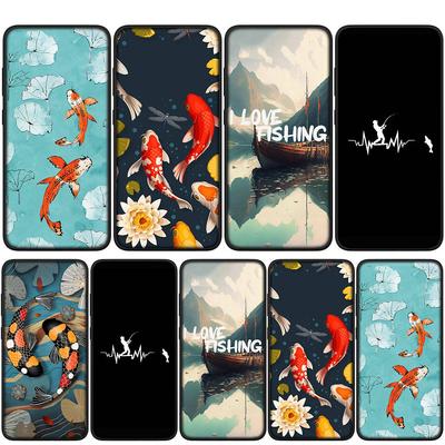 Для Samsung Galaxy S24 S23 iPhone 16 15 14 Xiaomi Redmi Note 13 12 11 Plus 9 Pro Max X XR Чехол для телефона Fishing Fly Trout Rod Fish Carp OPPO Huawei Cover