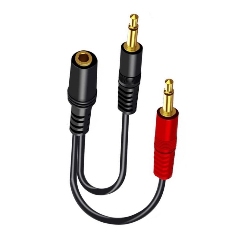 Computer Headsets Adapter 3.5mm Female to 2 Male Sound and Microphones Splitter Cable