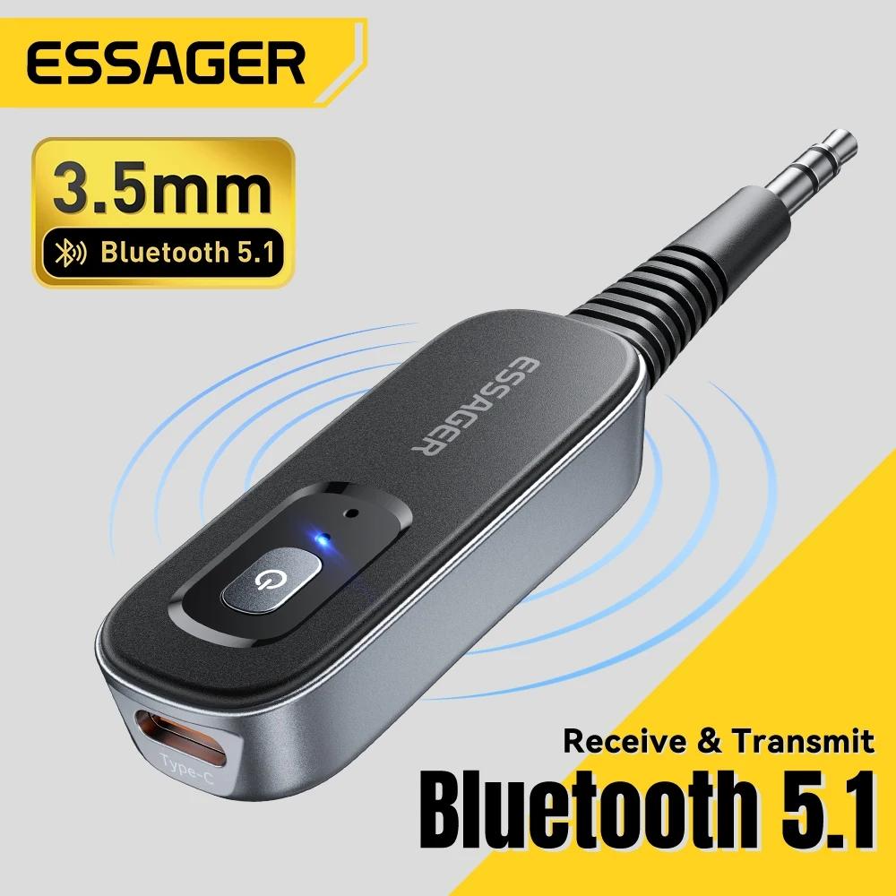 Essager 2-в-1 Bluetooth аудиоприемник передатчик беспроводной Bluetooth 5,1 3,5 мм AUX аудио адаптер стерео для наушников ТВ автомобиль