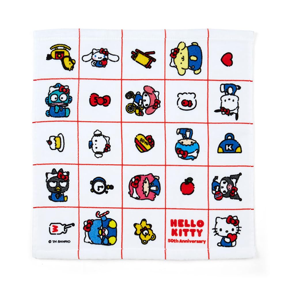 Sanrio HELLO Sanrio Characters Hand 35 x 34 x Item 129950 Everyone! Towel, 0.3 cm, Cotton, No.