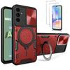 Protective Case - Booling - for Samsung Galaxy A05s - Red - Shockproof - Metal Stand
