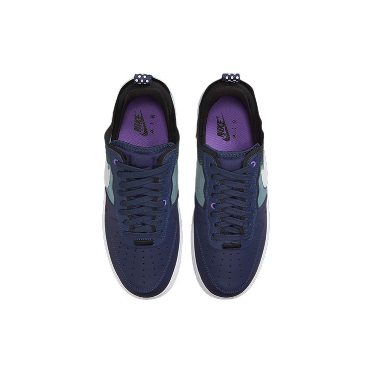 Nike Air Force 1 React Midnight Navy Teal Мужские кроссовки Синие Черные Action-Grape DM0573-400