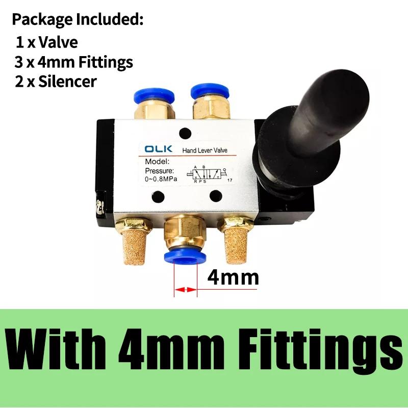 5/2 Way Pneumatic Air Hand Lever Operated Valve Manual Control 2 Position 3 5Port Push-Pull 3H210-08 4H210-08 4H410-15