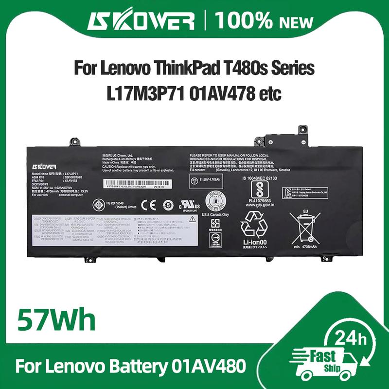 SKOWER 57 Втч 01AV478 01AV479 01AV480 Аккумулятор для ноутбука для lenovo thinkpad t480s L17L3P71 L17M3P71 L17M3P72 SB10K97620 SB10K97621