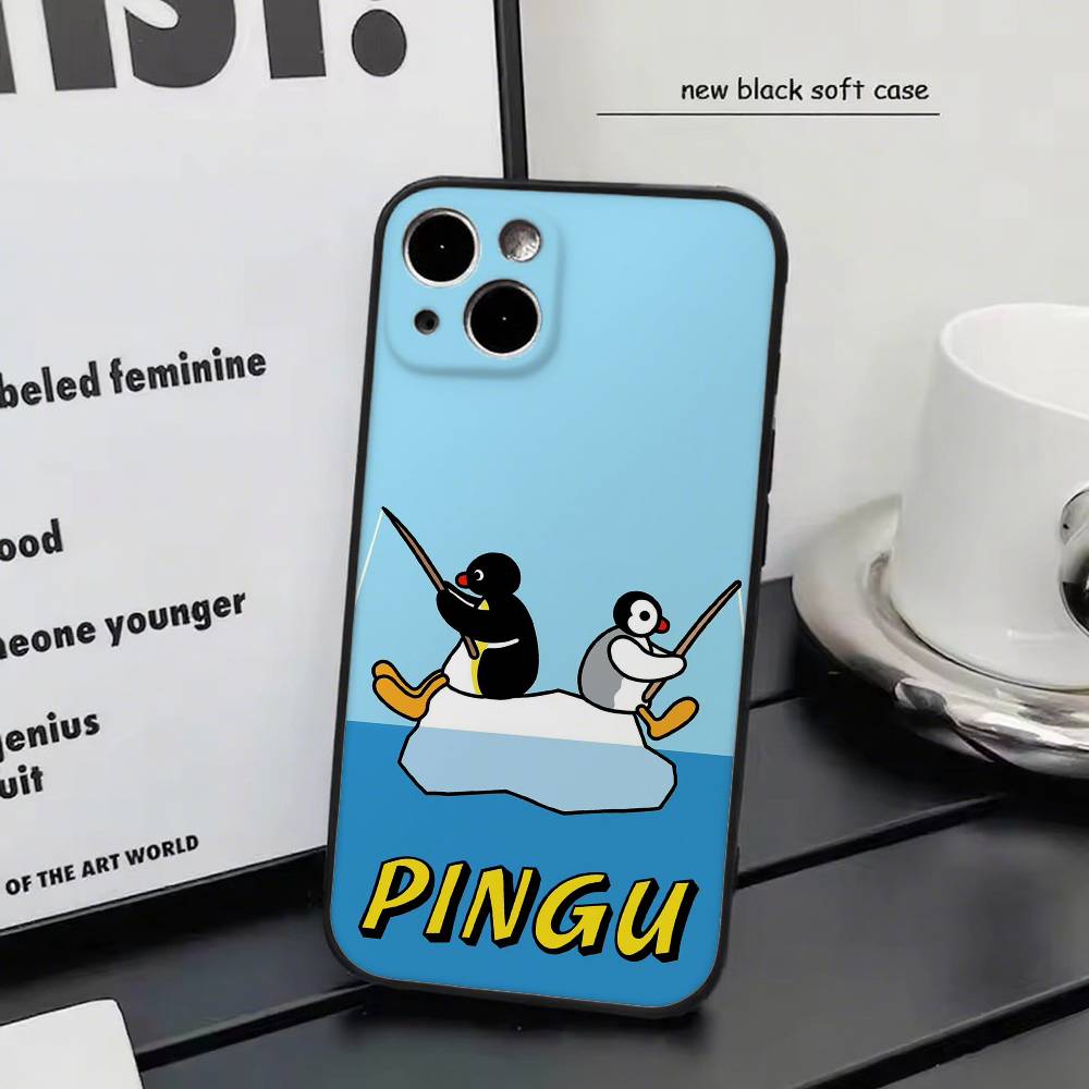 Cartoon P-pingu Kawaii Penguin Phone Case Silicone Soft For IPhone 17 Air 16 15 14 13 12 11 Plus Pro Max Plus