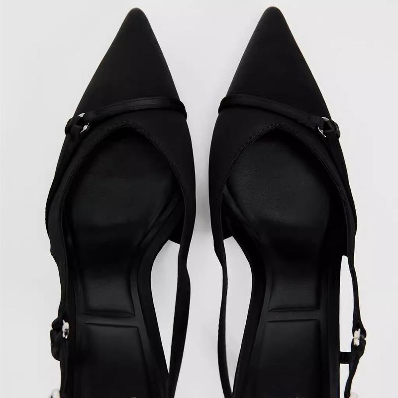 Сандалии на высоком каблуке с острым носком, женские, сексуальные, с тонким ремешком, брендовые, дизайнерские, черные, женские, офисные туфли, летняя, элегантная обувь по акции