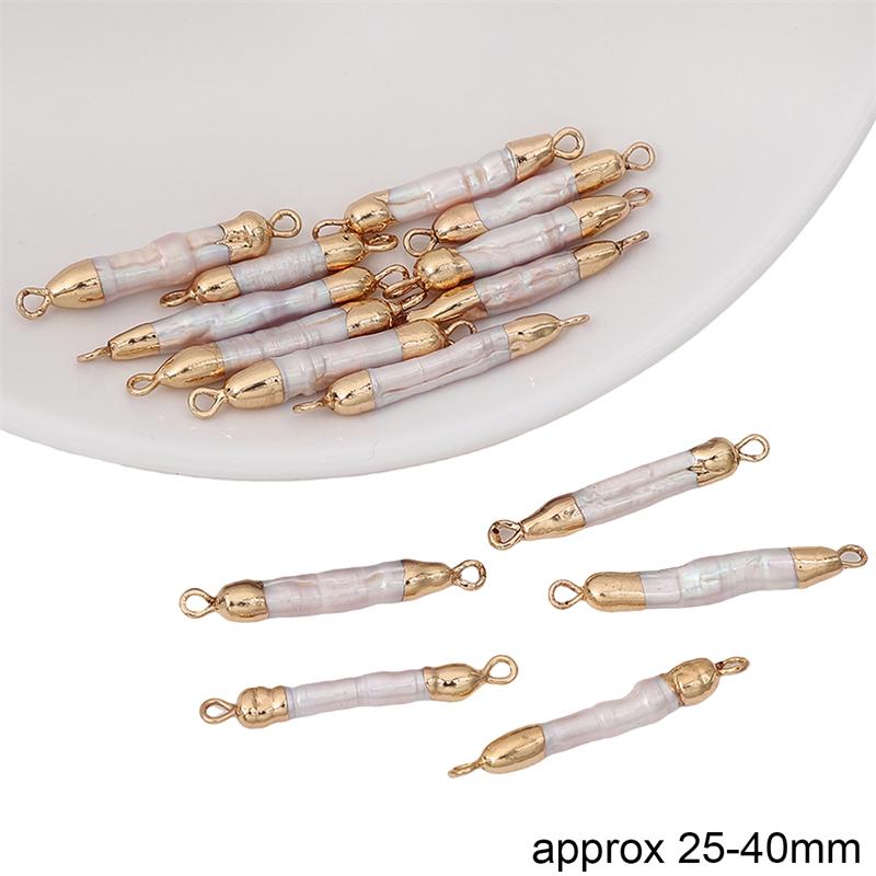 Натуральный пресноводный жемчуг, неправильная форма, золотая окантовка, двойные подвески для DIY ожерелья, браслета, серег, изготовления ювелирных изделий