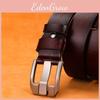 Vintage Leather Belt For Men With Alloy Pin Buckle Business Casual Geometric Style