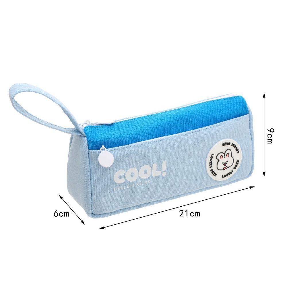 High Aesthetic Value Rabbit Pencil Bag Cartoon Storage Bag Triangle Stationery Bag Women