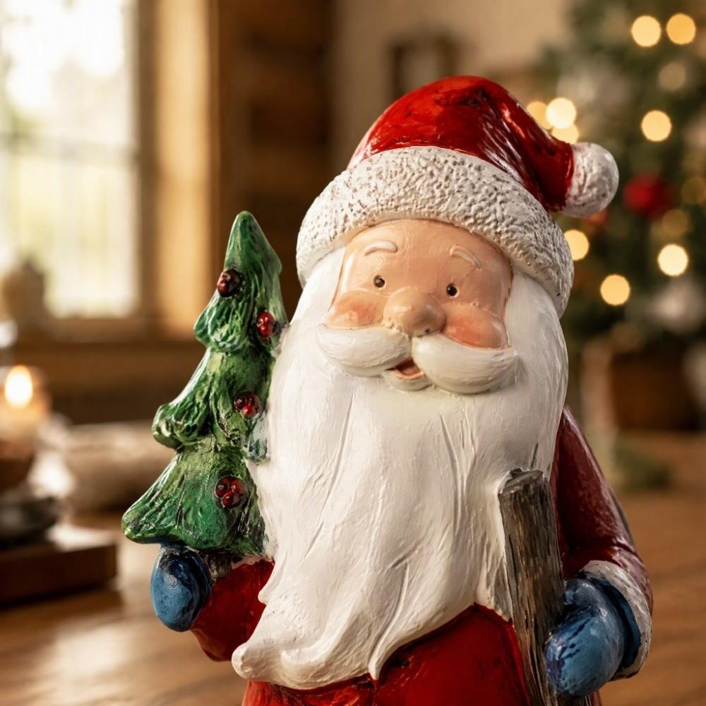 Built-In Light Santa Claus Figurine Resin Christmas Figurines Standing Christmas Figurines  Home