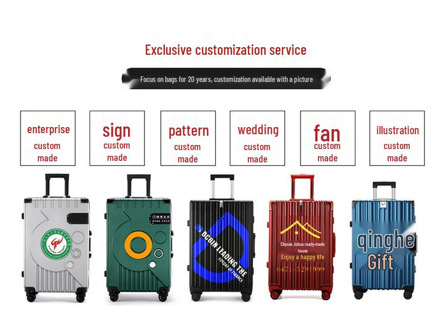 Large Capacity 20/22/24 Inch Aluminum Trolley Suitcase with Universal Wheels