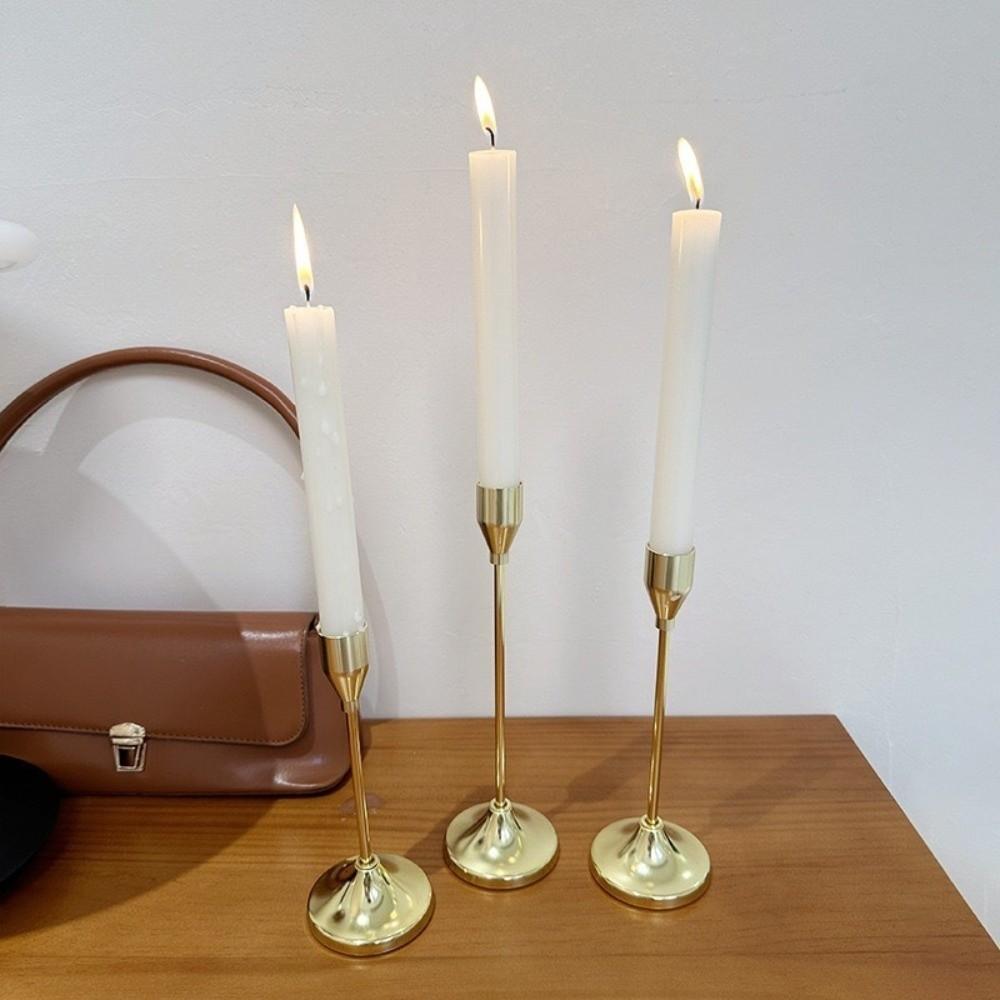 3Pcs/Set Exquisite Candlestick Holder Metal Table Candle Stand Candlelight Dinner Props  Wedding