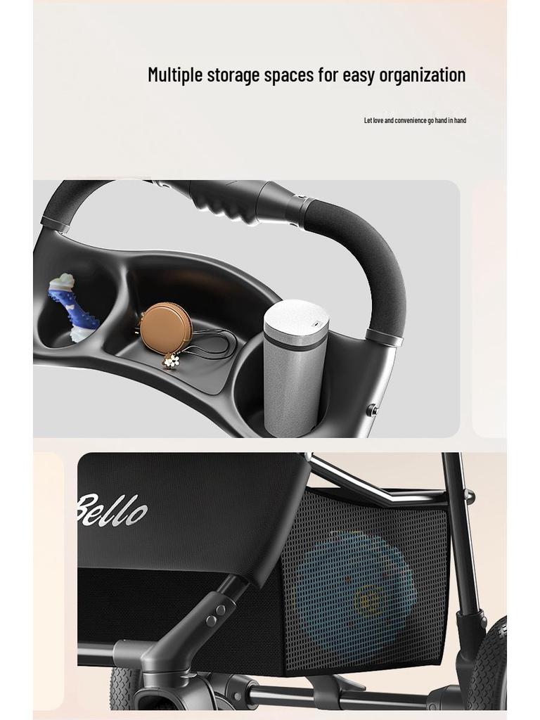 Прогулочная коляска для домашних животных с универсальными колесами и дождевиком для маленьких собак