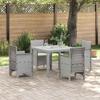 Garden Dining Set 5 pcs Light Gray Polypropylene