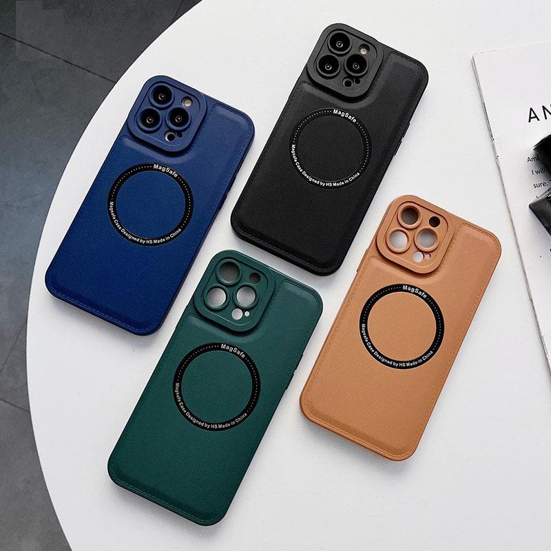 Роскошный магнитный чехол для телефона Magsafe с беспроводной зарядкой для iPhone 13 12 11 14 15 Pro Max 15 Plus Кожаный силиконовый ударопрочный чехол