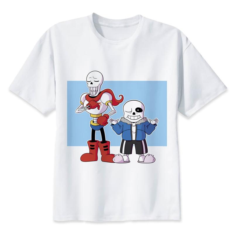 Футболка Undertale ИГРА Undertale sans и papyrus Футболка Футболки Рубашка череп брат аниме мужская/женская футболка смешные Топы