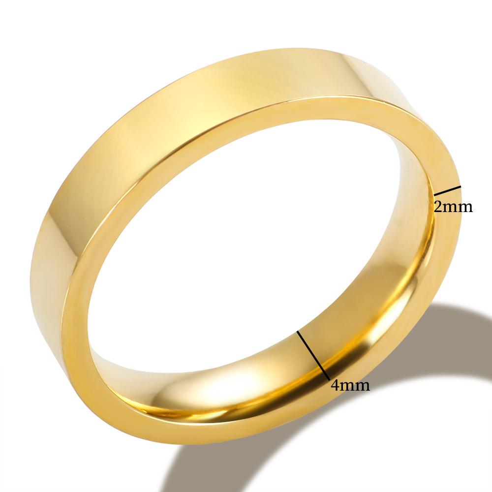 18K Gold-Plated Diamond Women's Stainless Steel Ring In Luxury European and American Style