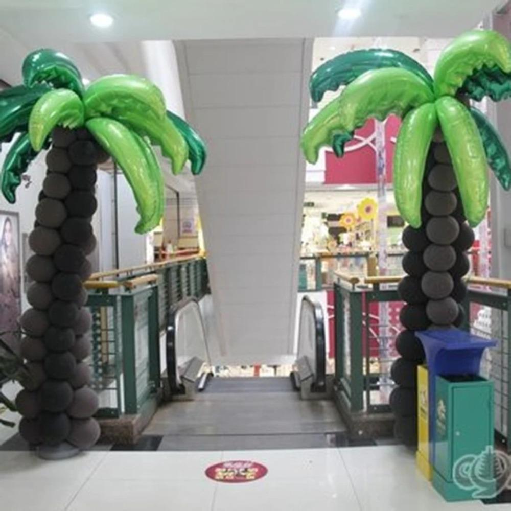 Durable Palm Tree Leaf Balloons Aluminum Foil Palm Leaf Balls Baby Shower