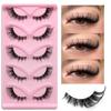 5 Pairs Cat Eye Lashes Faux Mink Eyelashes Clear Band Lashes Natural Look Wispy Mink Eyelashes Full Strip Lashes