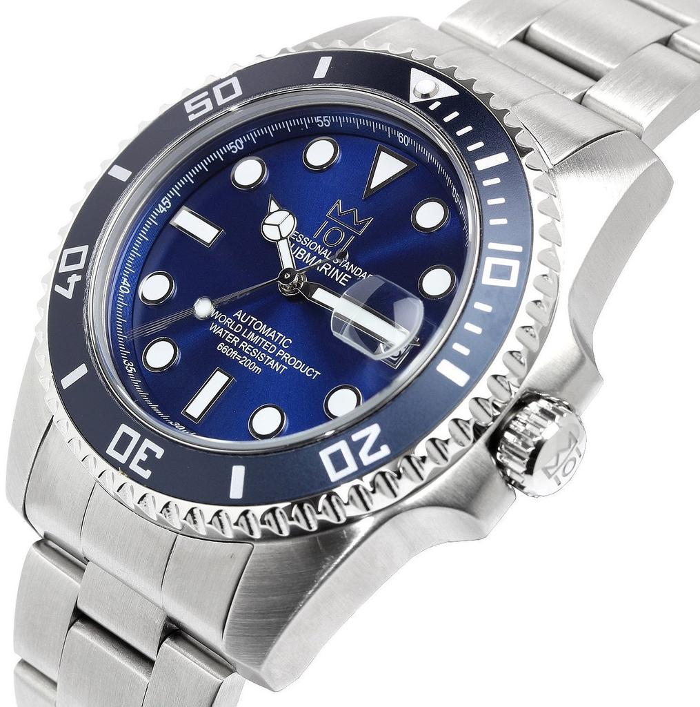 Автоматический завод ручная функция взлома заводная головка механический дата 200 м вода однонаправленное вращение темно-синие часы [HYAKUICHI 101] часы для дайвинга, (с