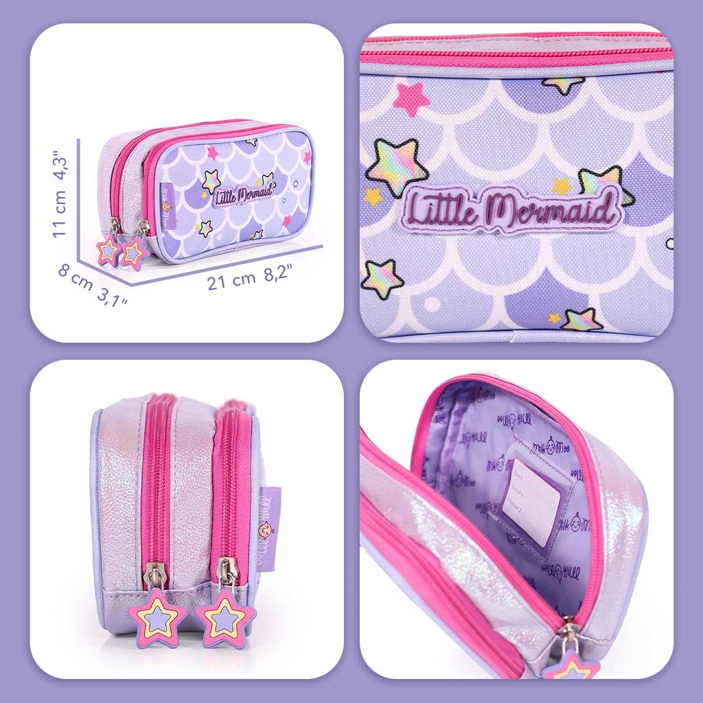 Milk&Moo Double Compartment Pencil Case Glittering Mermaid