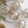 8CM Christmas Baubles Gold Glitter Painted Xmas Decorative Balls Christmas Hanging Ball  New Year